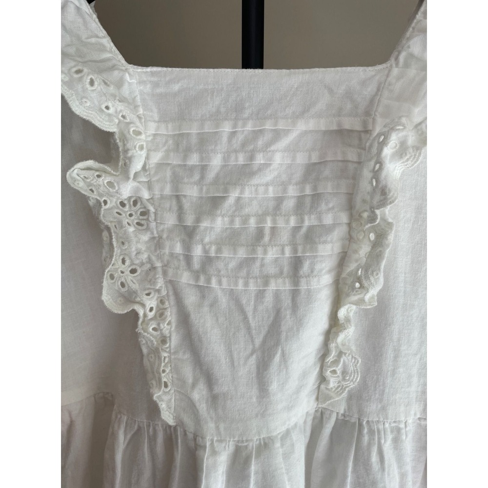 White Eyelet Dress Kids Size 10 Gymboree Linen Blend Summer Cottagecore NWT New - Picture 2 of 9